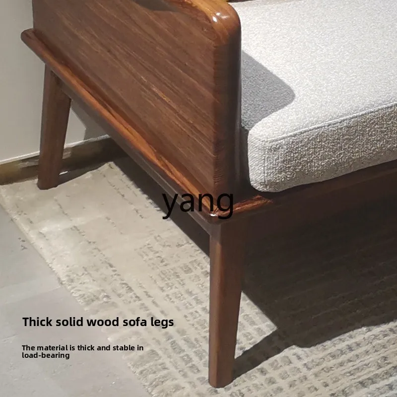 Lmm Solid Wood Sofa Modern Simple Living Room Fabric Sofa Home Living Room Corner Combination Sofa