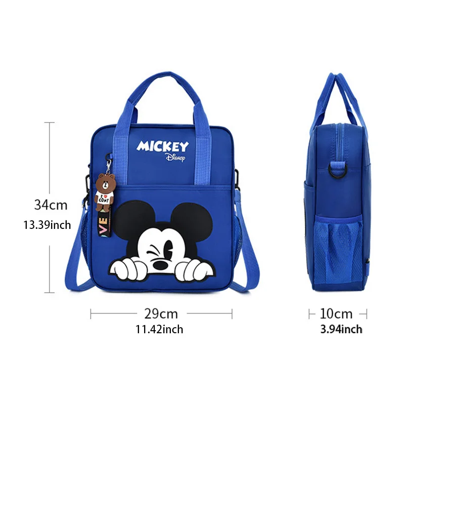 Mochila de pano oxford dos desenhos animados da disney, bolsa, mochila de armazenamento portátil de viagem, bolsa escolar de grande capacidade com bolsa removível