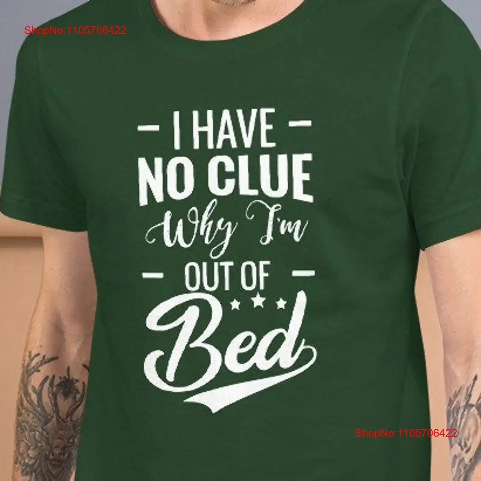 T-shirt drôle « I Have No Clue Why m Out of Bed » vintage délavé, vêtements graphiques stylés, mode homme confortable
