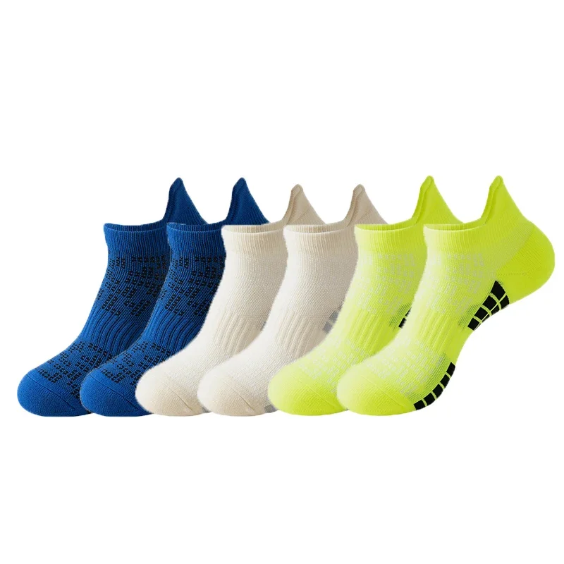 1/3Pairs No Show Sport Running Socks Athletic Low-cut Sock Thick Knit Outdoor Fitness Breathable Quick Dry Wear-resistant Socks