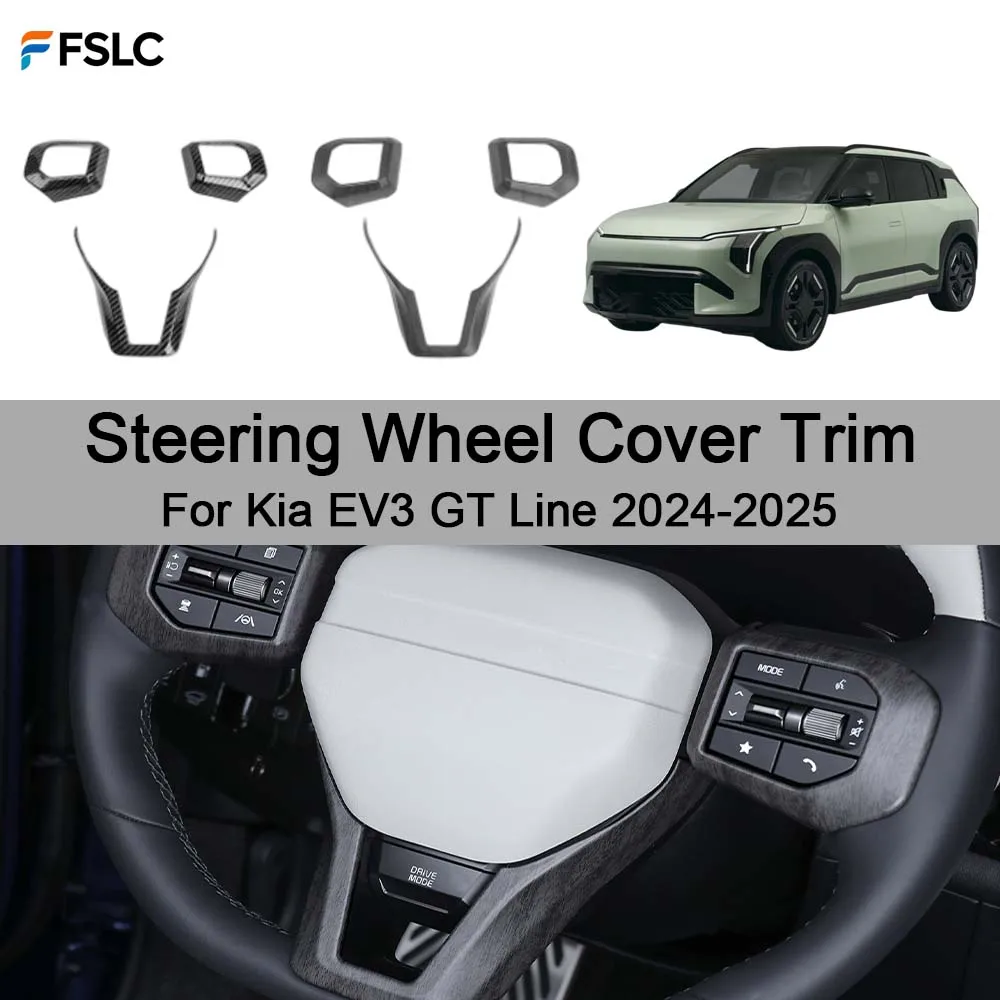 

Car Decoration Steering Wheel Cover Trim For Kia EV3 GT Line 2024-2025 Cars Accessories Automotive Interior Styling Upgrade