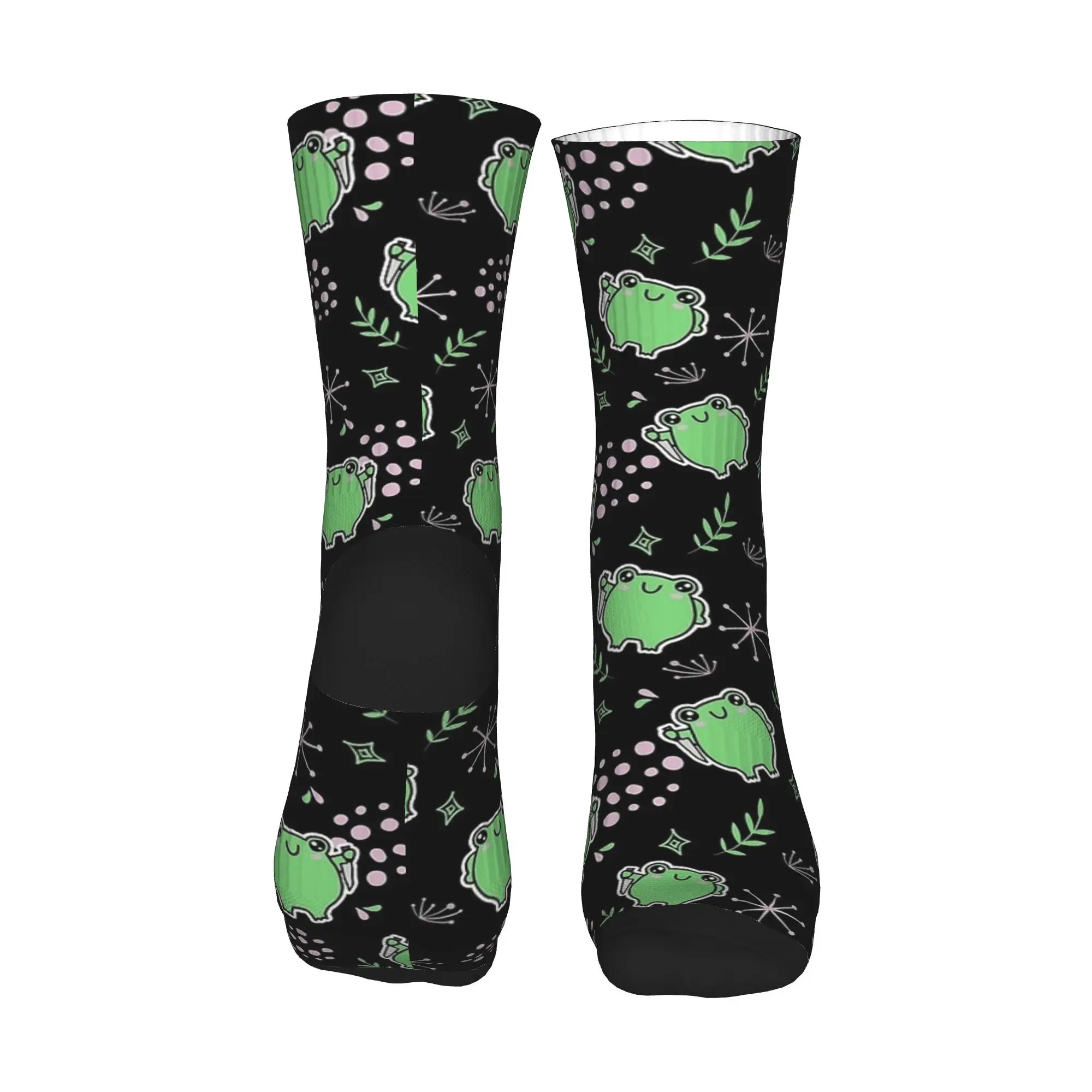 الرجال الجوارب العدوانية الضفدع Pun حول عرض جوارب المغفرة المضادة للانزلاق الجوارب الناعمة الدافئة الربيع تصميم الأزياء الدراجات الجوارب