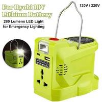 200W Li-ion Battery Inverter LED Work Lamp USB Power Bank For Ryobi 18V Li-ion Nickel Battery P102 P103 P104 P105 P107 P108