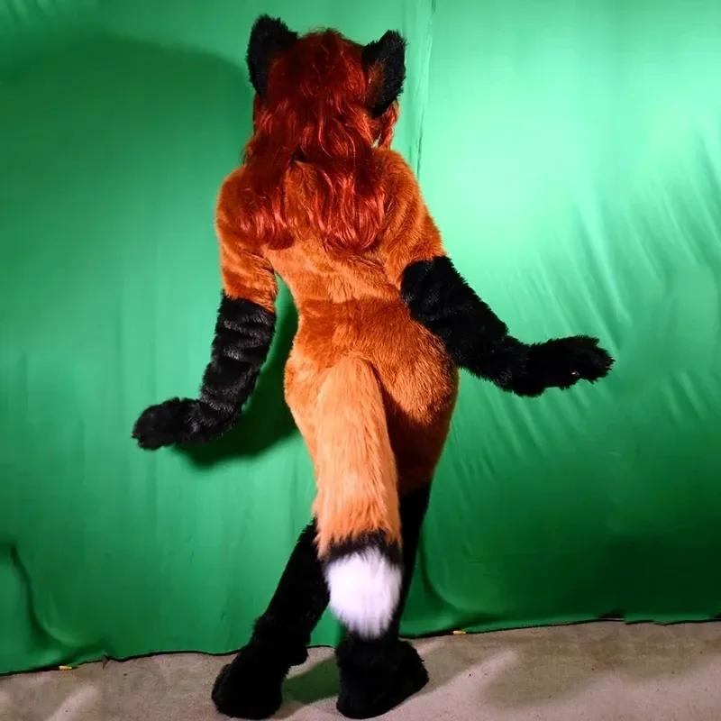 고품질 할로윈 여우 만화 마스코트 의상 퍼슈트 비즈니스 의류 크리스마스 드레스 코스튬