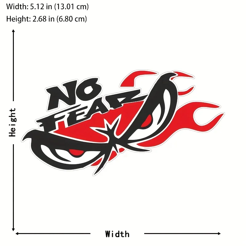 

1PC Angry Eyes & NO FEAR Waterproof Stickers – Multi-style Vinyl Decals for Motorcycle Car Kayak Helmet Decor (13cm)