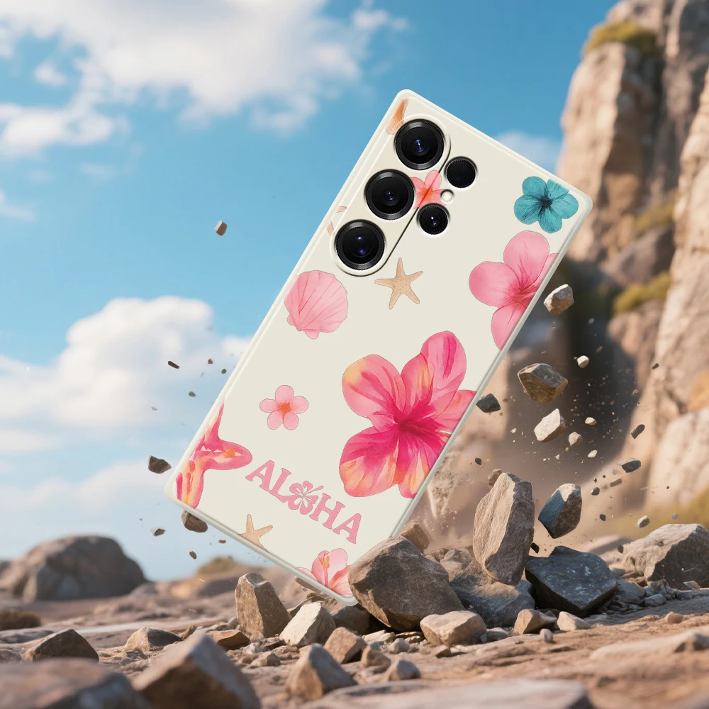 여름 꽃 무늬 삼성 갤럭시 S25 S24 S23 S22 S21 S20 울트라 플러스 S23 FE S21FE S20FE S10 플러스 실리콘 케이스/커버
