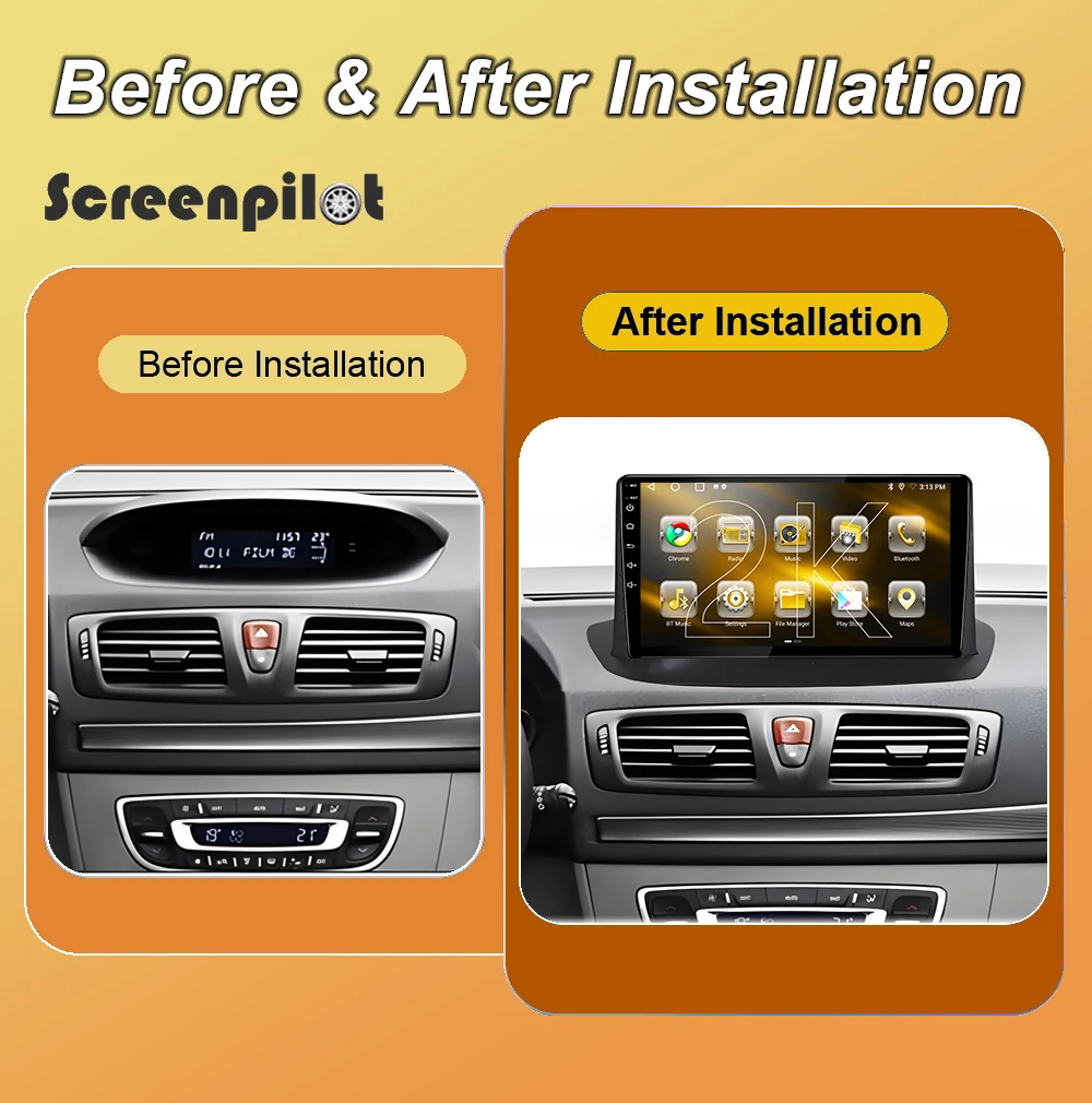 Android 16 Car Carplay Auto For Renault Megane 3 Fluence Samsung SM3 2008 - 2014 Multimidia Player GPS Radio Stereo 8 Core CPU