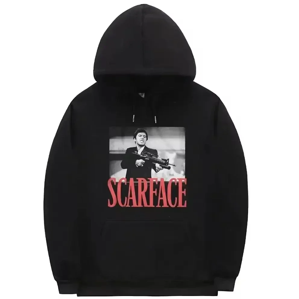 

Movie Scarface Tony Montana Graphic Hoodie Men Women Casual Vintage Hip Hop Punk Hoodies Men's Fashion Rock Oversized Sweatshirt
