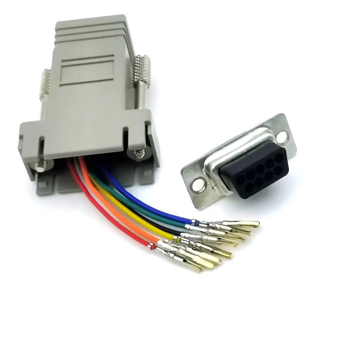 Imagem -05 - Fêmea Macho para Db9 Fêmea Db9f Rj45 Porta de Rede para 232 Conector da Porta Serial Rs232modular Cabo 9as-fdte para Computador Rj45