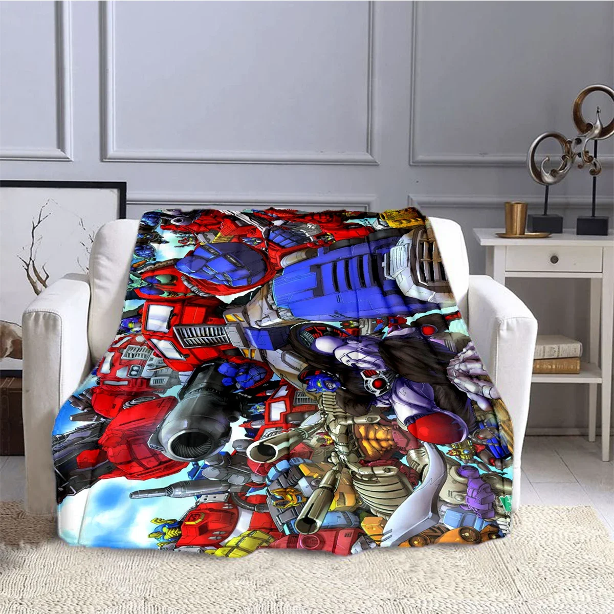 Cartoon T-Transformers Blanket Children's  High Quality Flannel  Soft and Comfortable Home Travel Blankets