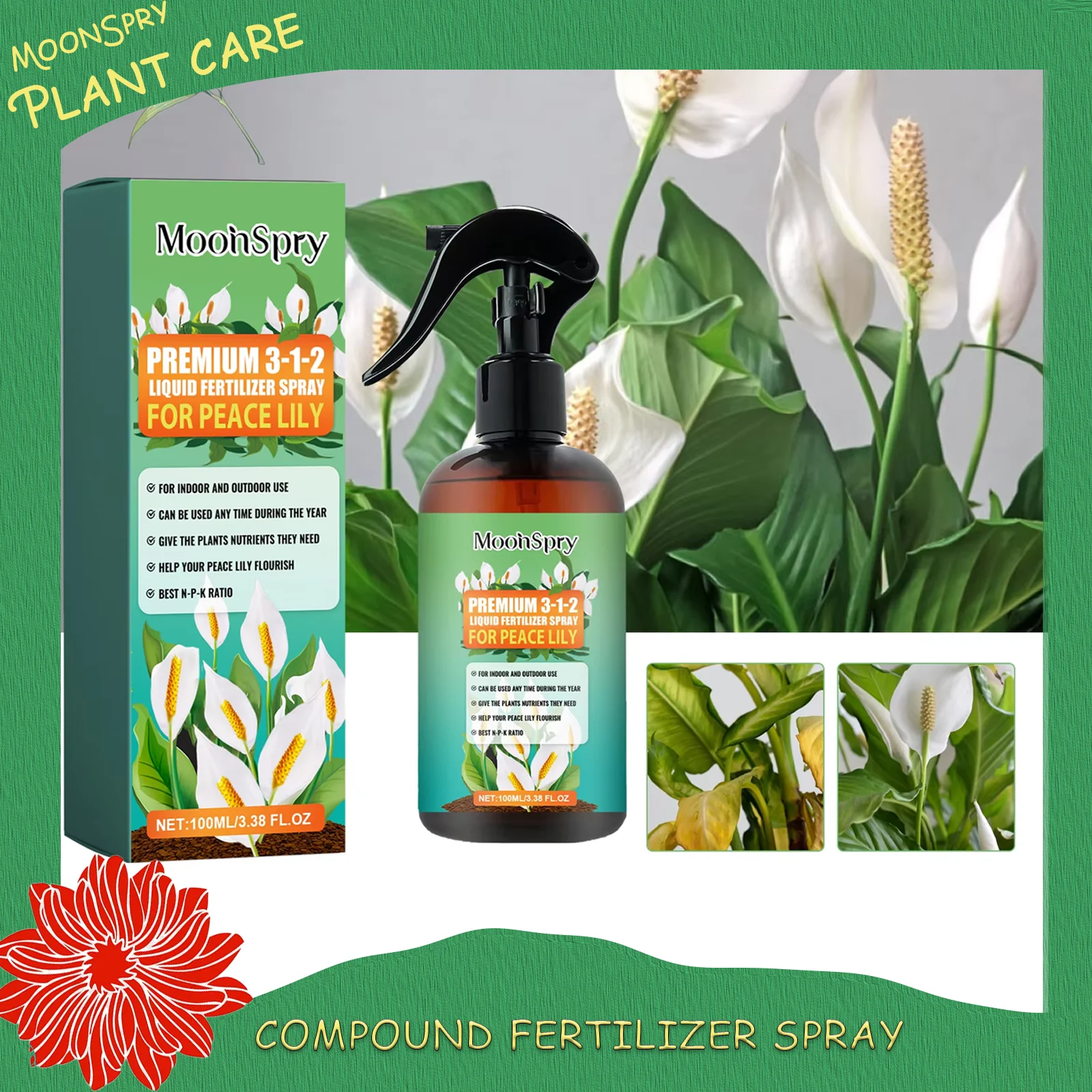 100ml Rooting Booster Flower Nutrient Solution Liquid Fertilizer for Hydroponic Garden Plants