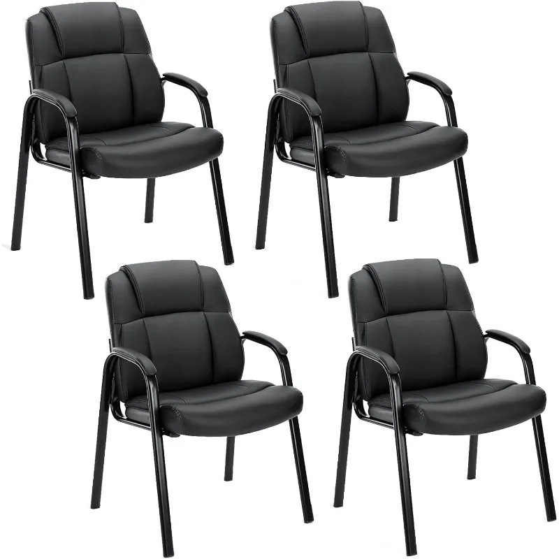 Waiting Room Chairs Office Guest Chairs Set of 4, Executive Office Chair PU Leather Conference Room Chairs Lobby Chairs，home.