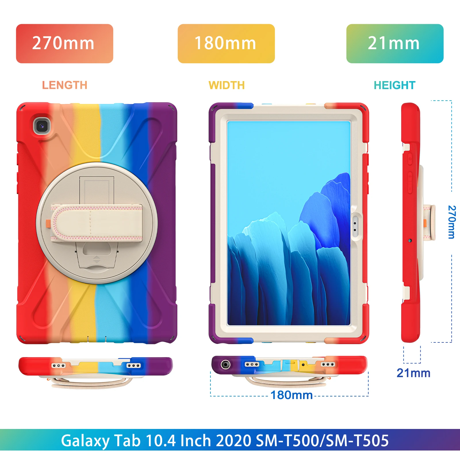 Körper stoß feste Hülle für Samsung A7 10,4 Zoll T500/ 360 ° rotierende Stands chutz bucht für Samsung Galaxy A7 T500/T503