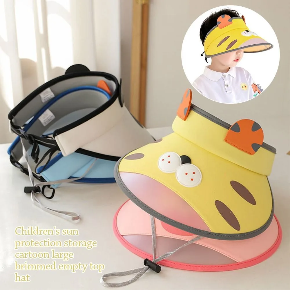 

Детская кепка от солнца с мультяшным принтом, складная дышащая панама для малышей, легкий материал, регулируемый размер, шляпа с мультяшным принтом