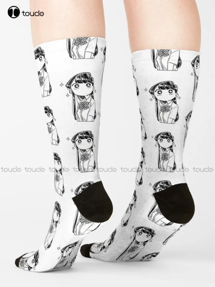 

Komi Can’T Communicate - Komi-San Wa Comyushou Desu - 2 Socks Navy Baseball Socks Cartoon Street Skateboard Socks Custom Gift