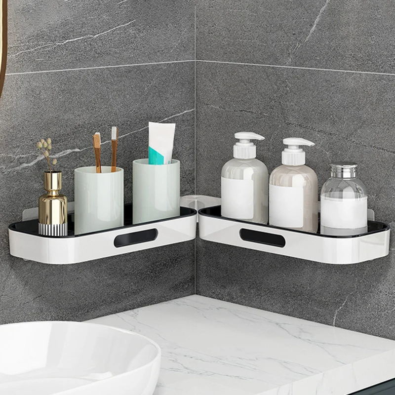 

Bathroom Shelf Organizer no-punch Shower Storage Rack Corner Shelves Wall Mounted Toilet Shampoo Holder