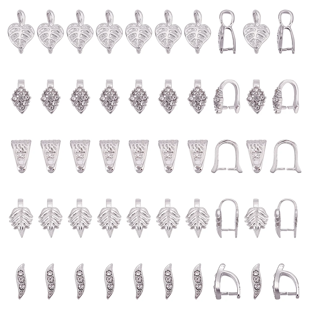 

1box Brass Pinch Bails Ice Pick Pinch Bails for Making 6.8x5.2x1.1cm