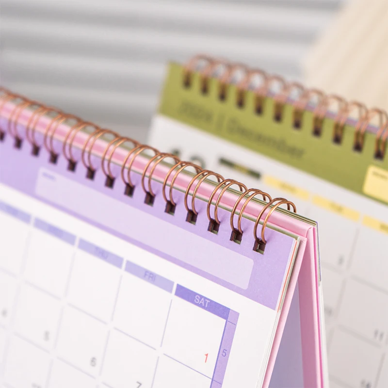 تقويم مكتب صغير 2024-2025، تقويم سطح المكتب القائم من 2024 إلى 2025 - تقويم مكتبي بحلقة معدنية مزدوجة الأسلاك #5