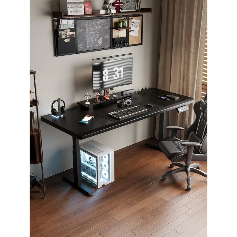 

Solid wood intelligent electric lifting computer desk home office desk workbench solid wood e-sports table