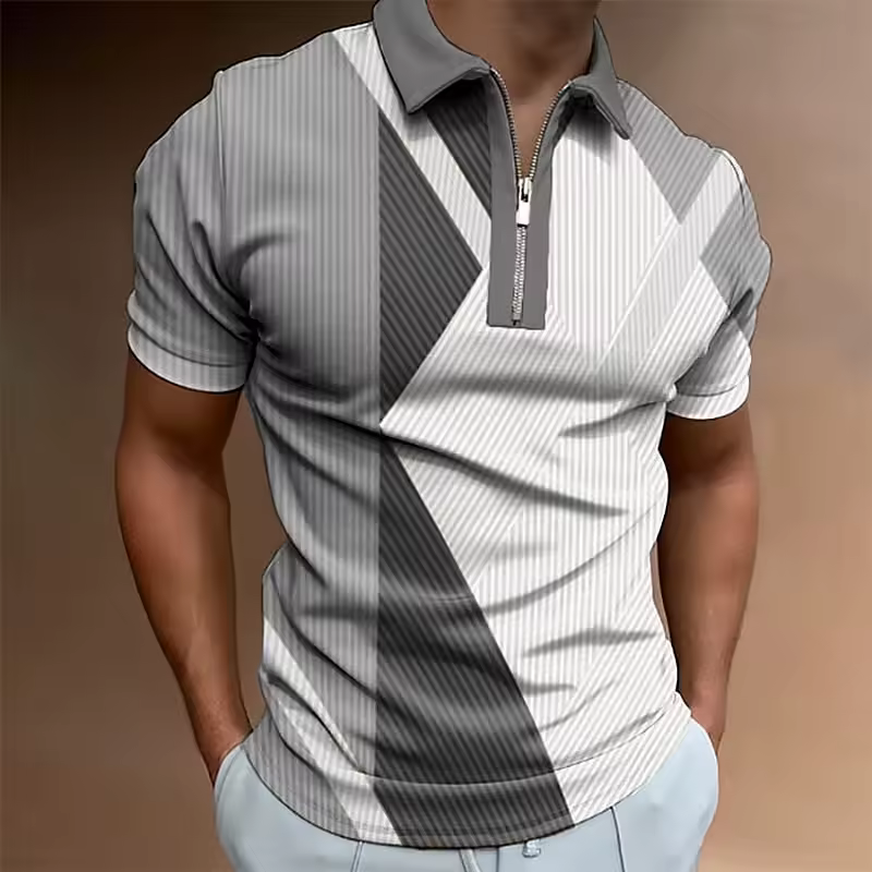 Men's Zipper Polo Shirts 3d Printed Man Lapel Shirts Everyday Male Casual Short Sleeve Tees Top Oversized Button Clothing 5xl - AliExpress 