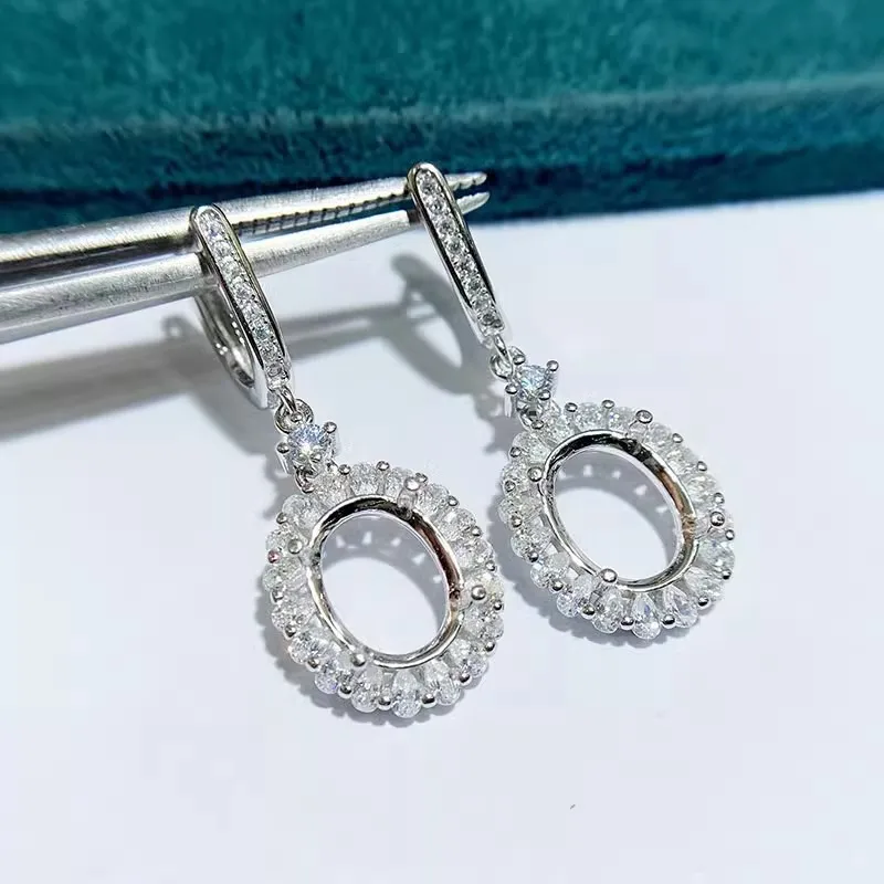 

Женские эллиптические серьги MeiBaPJ, серебро 925 пробы, 8 х10 мм