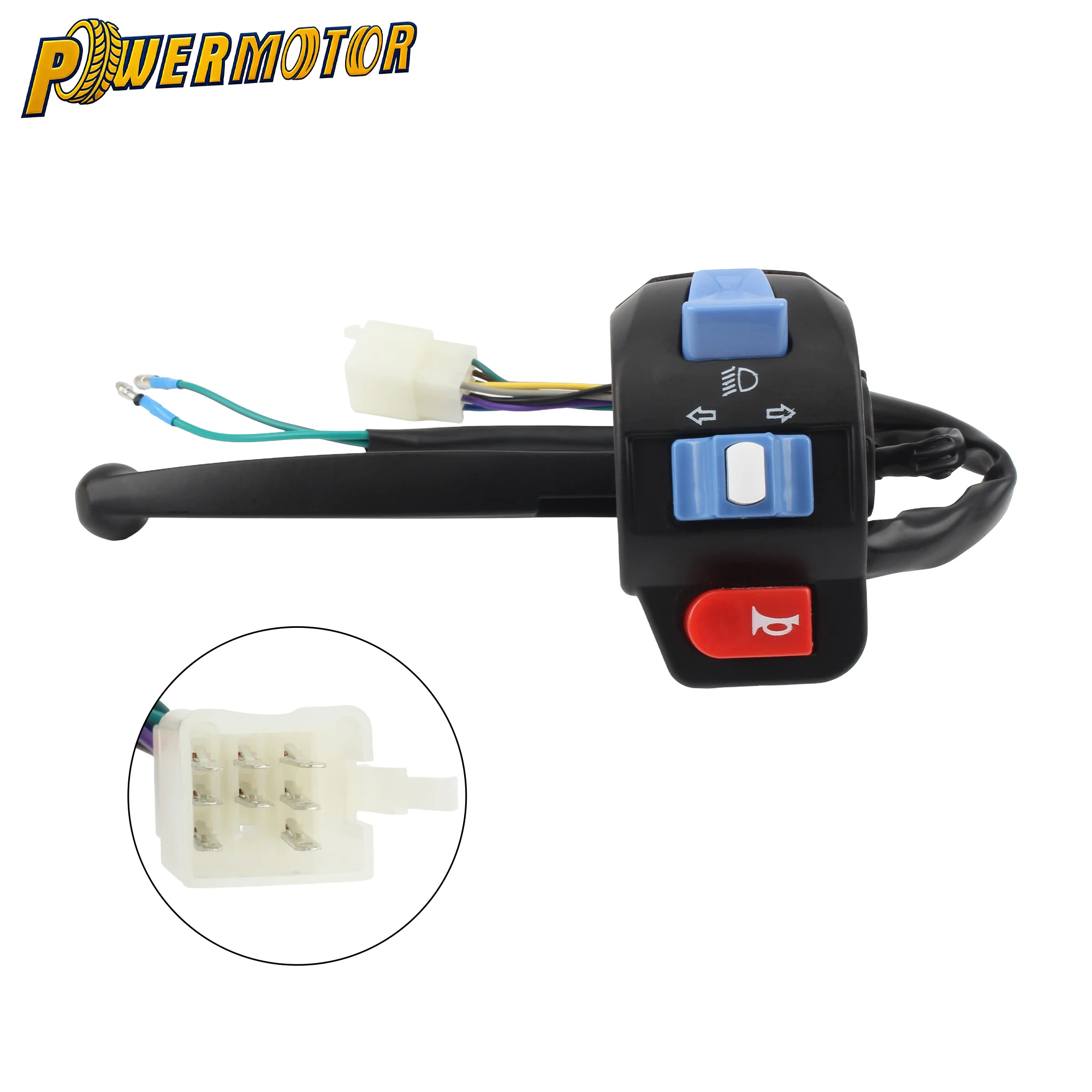 

Motorcycle Drum Disc Brake Lever Handle Switch Assembly Scooter Horn Button Turn Signal Button Headlight Switch Control Parts