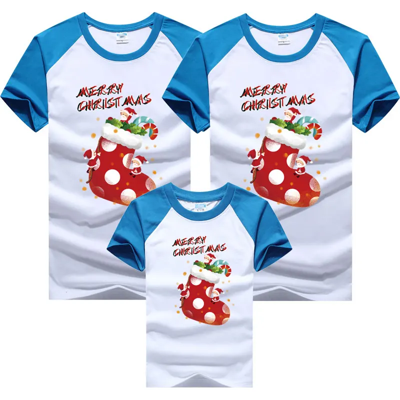 

New Year Family Christmas Matching Shirts Cotton Dad Mom Kids T shirts Christmas Family Look Xmas Party Tops Tees Outfits Gift