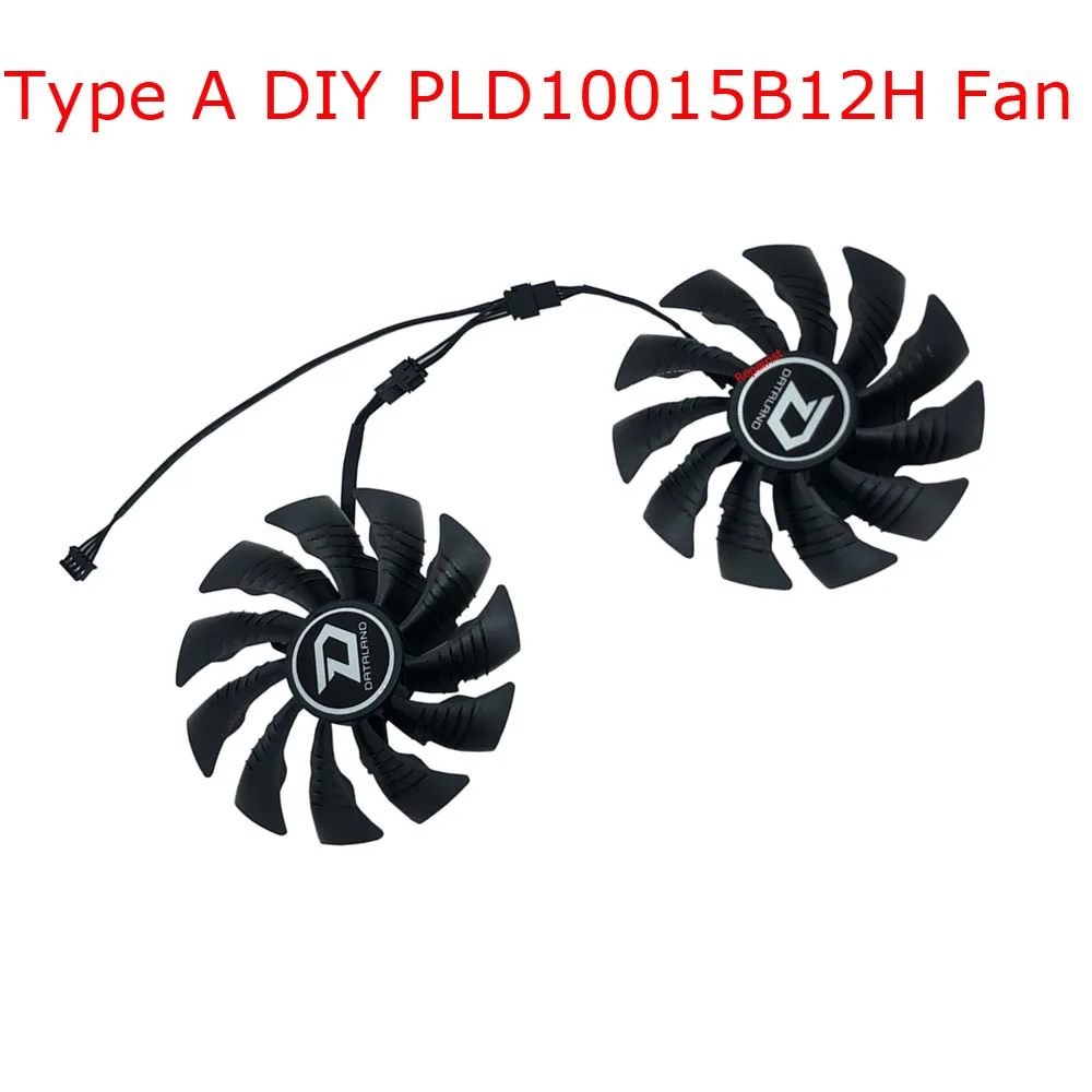 DIY GPU 쿨러, 비디오 카드 팬, PowerColor DEVIL RX 580 8G V2, Powercolor RX 590 8G X PLUS, PLD10015B12H, 95mm, 2 개/세트