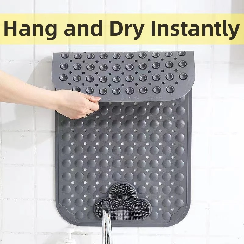 

Bathtub Mats for Shower Tub, Extra Long Non-Slip Bath Mat with Drain Holes and Suction Cups, BathMat for Bathroom