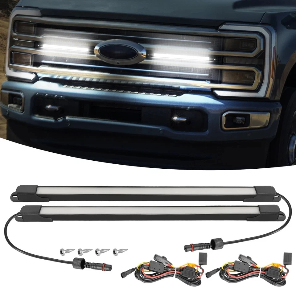 

For Ford F150 F250 F350 Super Duty LED Grill Accent Light Bar Kit DRL Running Universal LED Lights Pickup Truck Bed Ambient Lamp