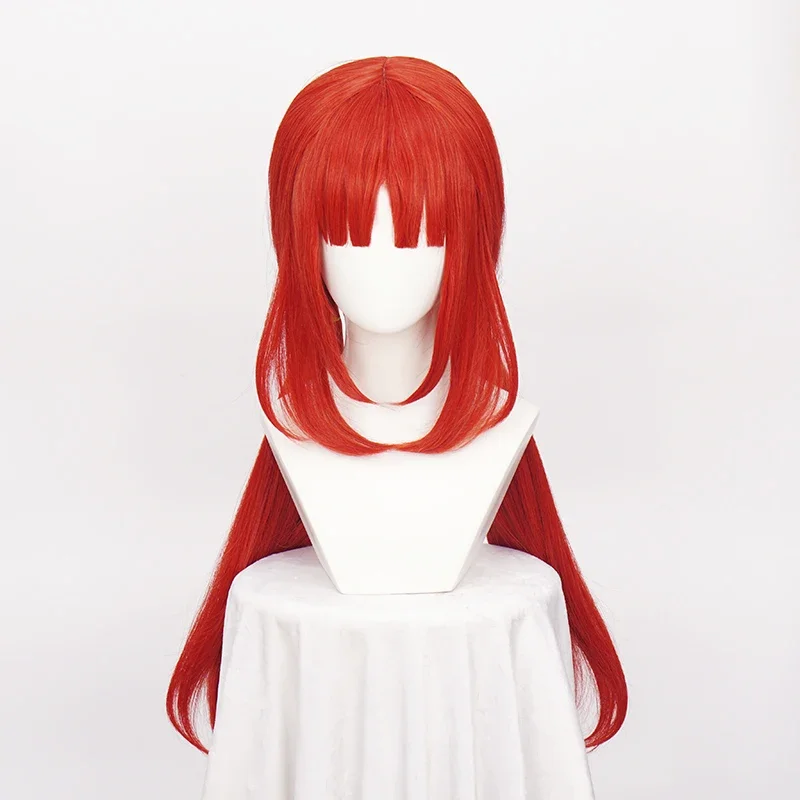 ccutoo Genshin Impact Nilou Synthetic Cosplay Wig Long Straight Red Wig Cosplay Anime Cosplay Wigs Heat Resistant Hair + Wig Cap