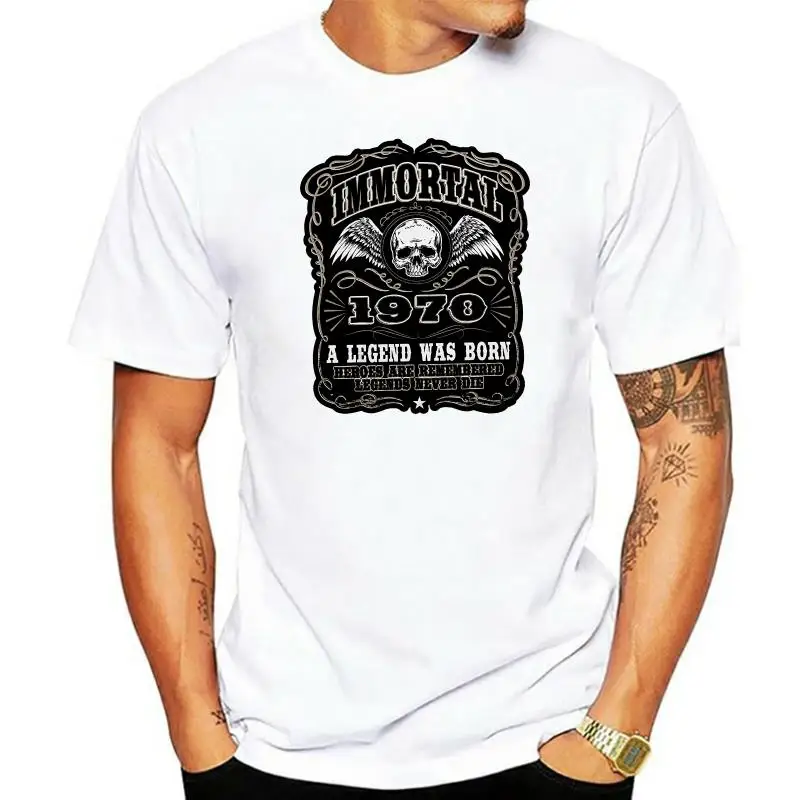 

Новинка 2024, модные мужские футболки imtal 1970, футболка с надписью «Легенда была родилась 47-й», подарок на день рождения