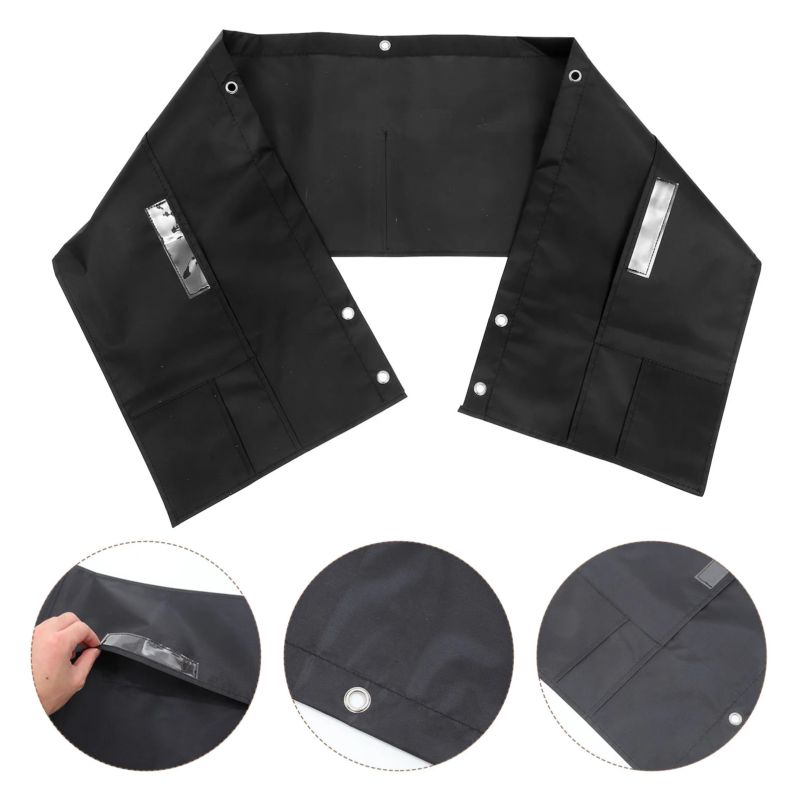 

Storage Bag under Whiteboard File Organizer Wall Mount Desk Pamphlets Pouch Hanging Paper Pockets Black Office