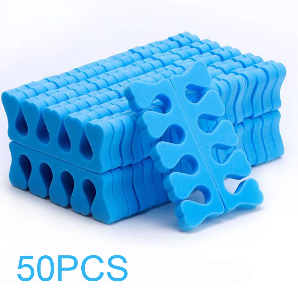 50 Paar Zachte Teenseparatoren Vingers Voeten Nagel Art Gereedschap Flexibel Hartvormig Design Nagel Art Oefening Manicure Pedicure Voetbrace