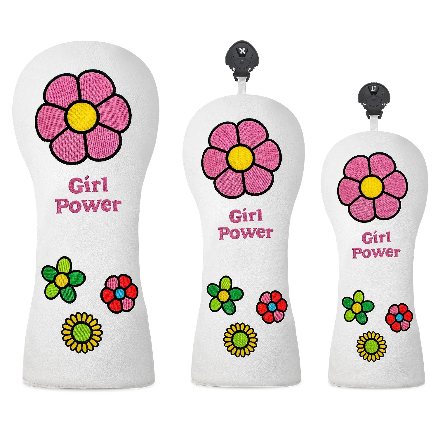 Golf Driver - 1PC/3PCS Pink Floral Golf Wood Headcovers,