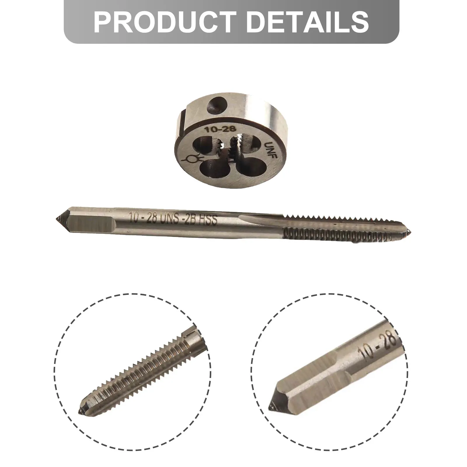 

High Quality Practical UNS Tap Die Stainless Steel Tap 1 Set 10-28 UNS CNC 10-28 UNS Die Aluminum Cast Iron Flat Tap
