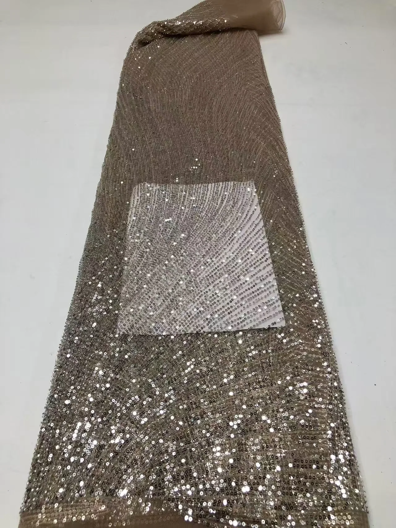 Africa Nigerian Beaded French Mesh Lace With Sequins High Quality 2025 Embroidery Lace Sequins Lace For Wedding Dresses Women