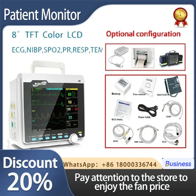 CONTEC CMS6000  Adult Child Neonate Patient Monitor Vet Portable 6 Parameter  ECG NIBP RESP SPO2 PR TEMP  vital signs monitor