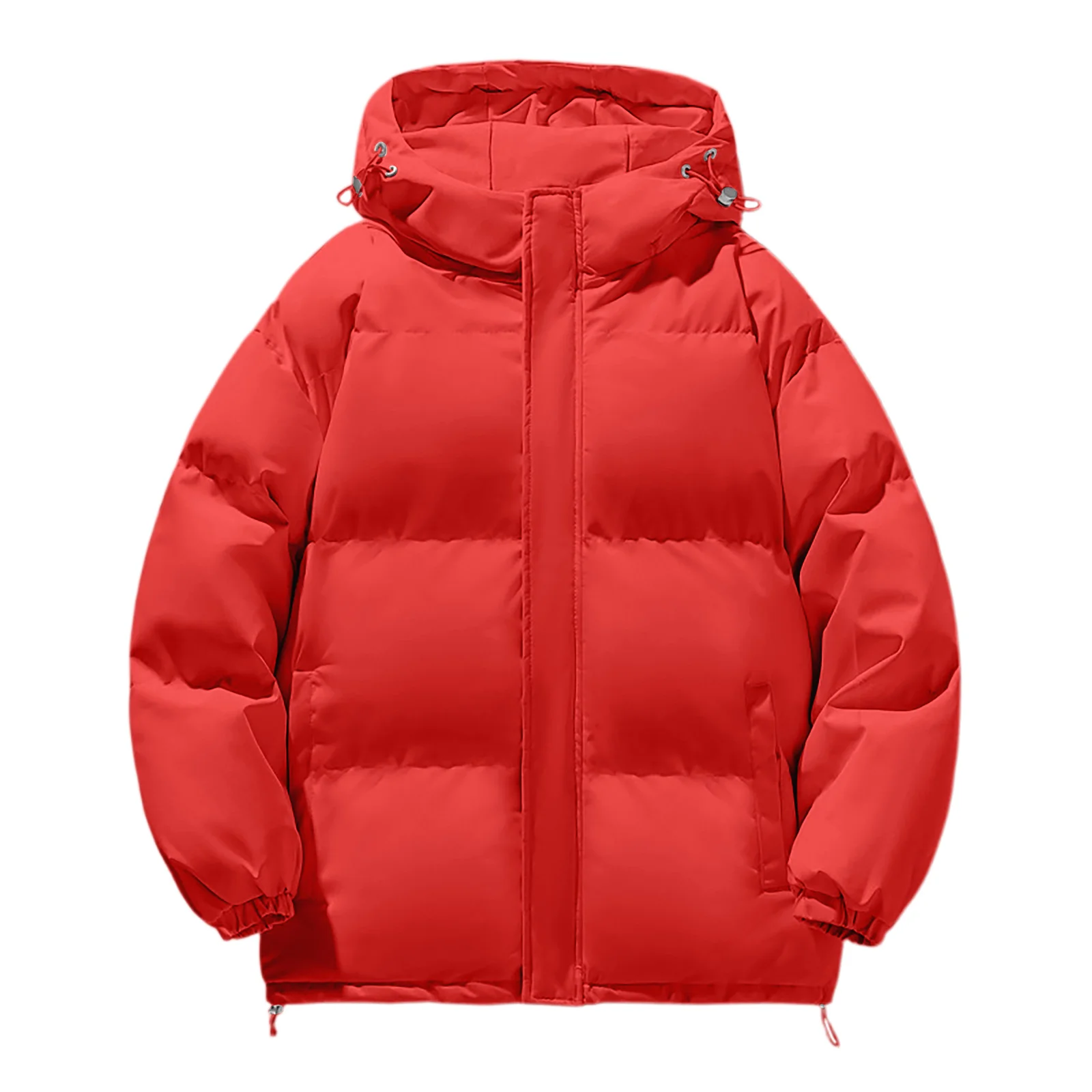 سترة فضفاضة بغطاء للرأس للرجال سترة كاجوال بأكمام طويلة ملابس شتوية بلون سادة سترة قطنية دافئة للشتاء في الهواء الطلق #2