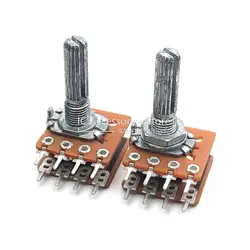 2PCS WH148 16 Type Sound Volume Potentiometer Duplex 8 Pins B50K B100K 50K 100K With Equal Loudness Tap 25MM Plum Shaft Stepping