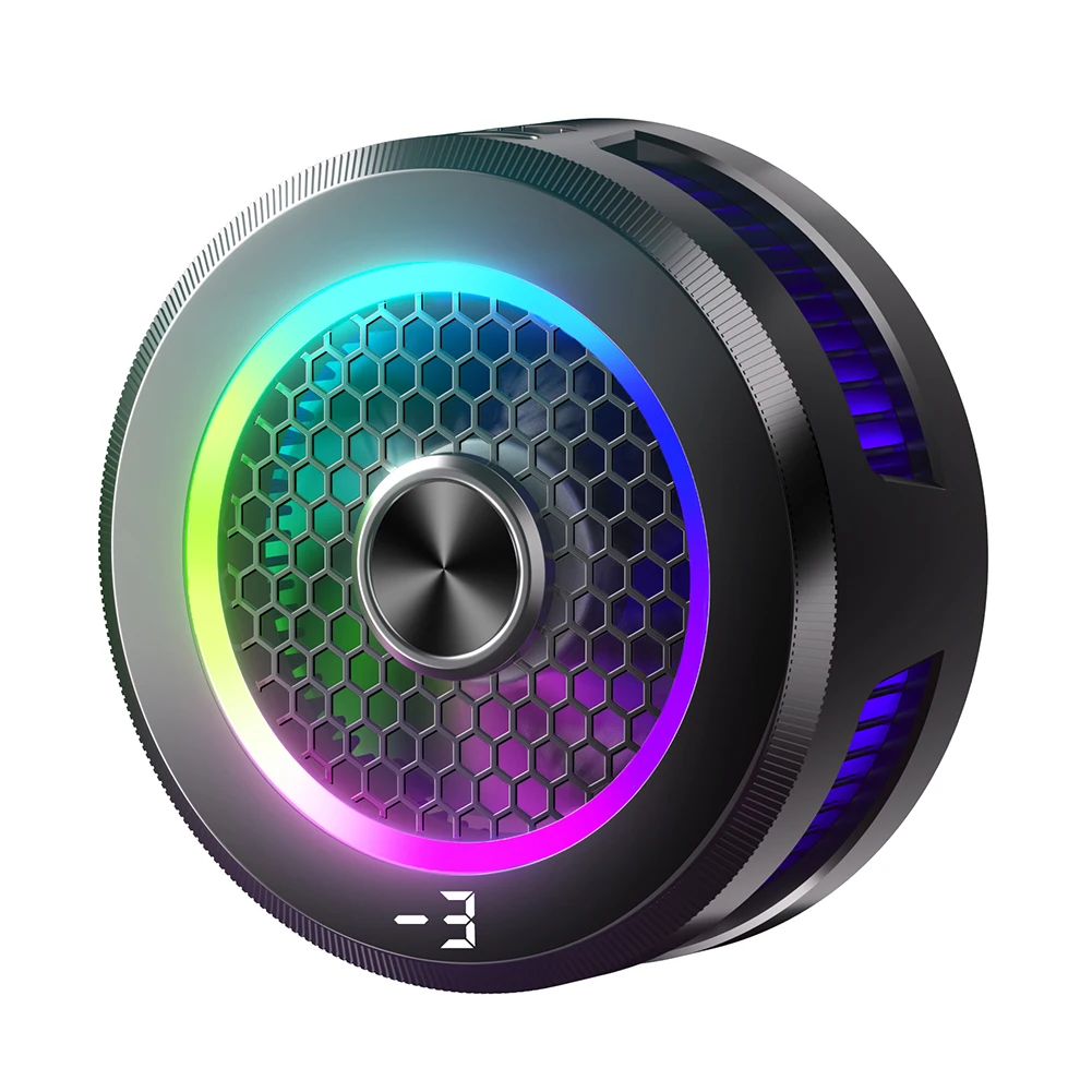 

Magnetic & Back-clip Mobile Gaming Cooling Fan Cooler Digital Display Mobile Phone Radiator RGB Lighting 15W for iPad Iphone