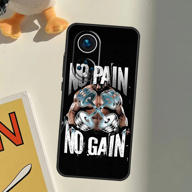 No Pain No Gain Gym Fitness  For Honor 50 Lite Case For Huawei P40 P30 P20 Lite P50 Pro P Smart 2019 Mate 20 Lite Cover