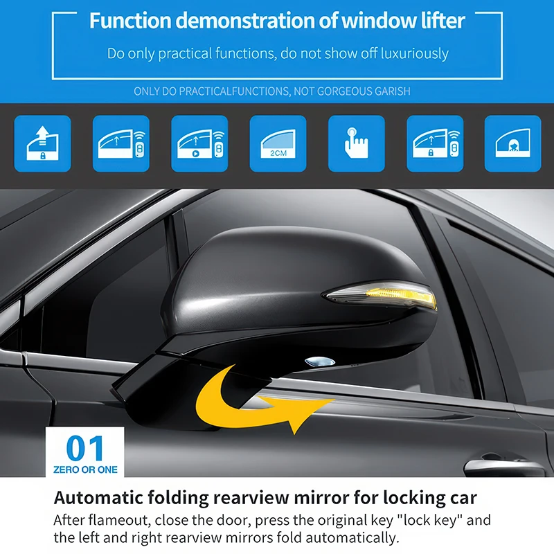 

Car Auto Power Mirrors and Rear View Mirror Folding System Specifically Designed for Toyota Rush 2018 - 2021