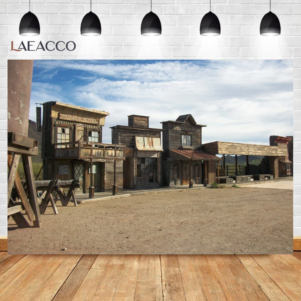 خلفية فوتوغرافية احترافية عتيقة ، خلفية شارع رعاة البقر الغربية القديمة ، حفلة عيد ميلاد ، الغرب المتوحش ، مقصورة البنك الريفية