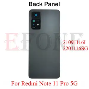 Bilashmart Glass Material Redmi Note 11 Pro 5G Back Battery Glass Cover Rear Panel Door Housing With Camera Lens