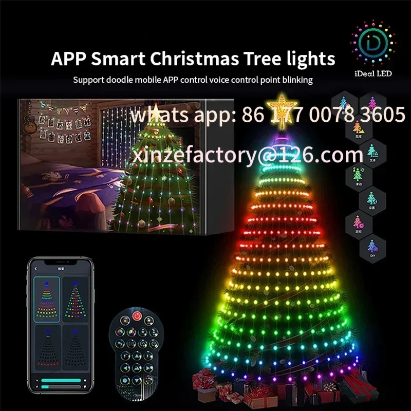 تخصيص شجرة عيد الميلاد LED أضواء 400 المصابيح الذكية RGB LED سلسلة أضواء عطلة الديكور ل داخلي في الهواء الطلق شجرة APP/عن بعد #5