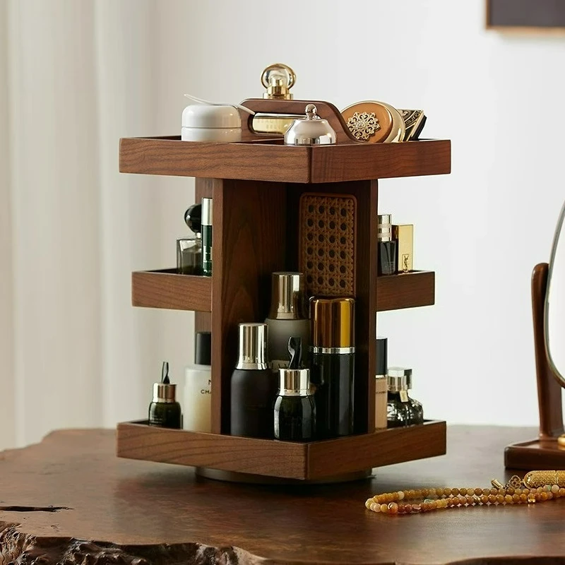 

High-end desktop cosmetics storage box, lipstick perfume finishing storage rack, skin care multi-layer rotating storage rack