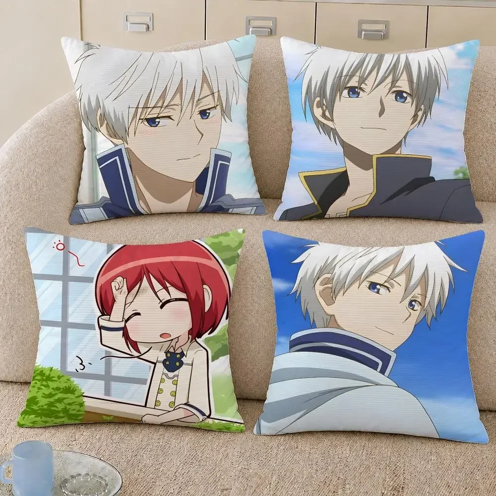 Anime Snow White with the Red Hair Shirayuki Cushion Cover Decorative Pillowcase Soft Short Plush Cozy Durable Sofa Home Decor