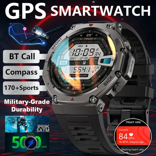 T-Rex 3 GPS NFC スマートウォッチ 5ATM 防水内蔵デュアルバンド GNSS コンパスミリタリースポーツスマートウォッチメンズ 2025 新 Xiaomi