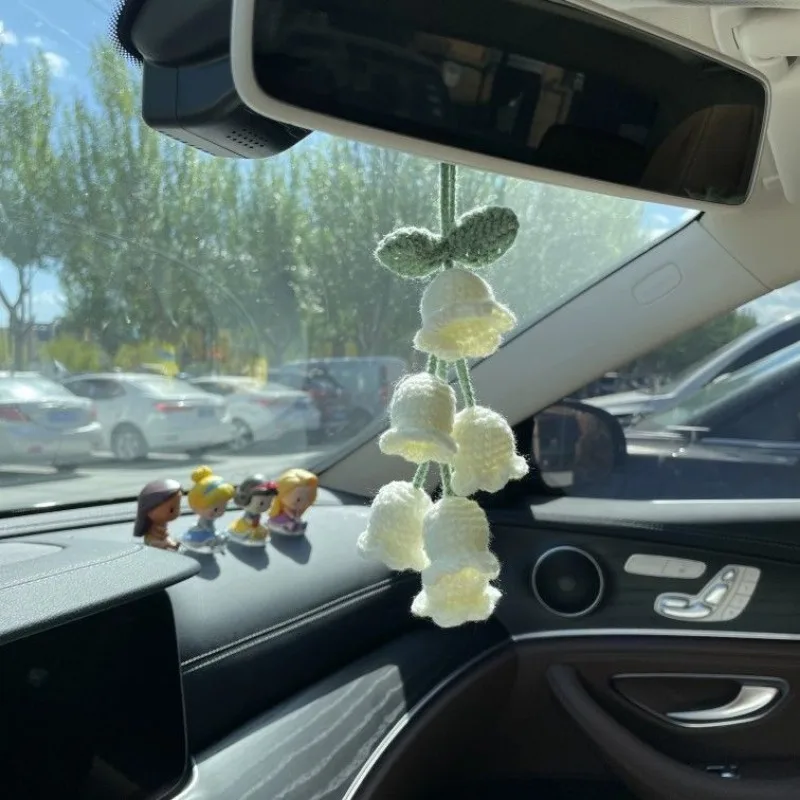 Car Creative Pendant Car Decoration Rearview Mirror Pendant Car Pendant Car Bell Orchid Peace and Joy Car Accessories Interior